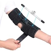 Cubital Tunnel Syndrome Elbow Brace, Ulnar Nerve Entrapment Splint, Elbow Immobilizer for Night Sleeping and Day Working, Multi-Angle Adjustable, Fit Women &amp; Men, Right &amp; Left Arm - M