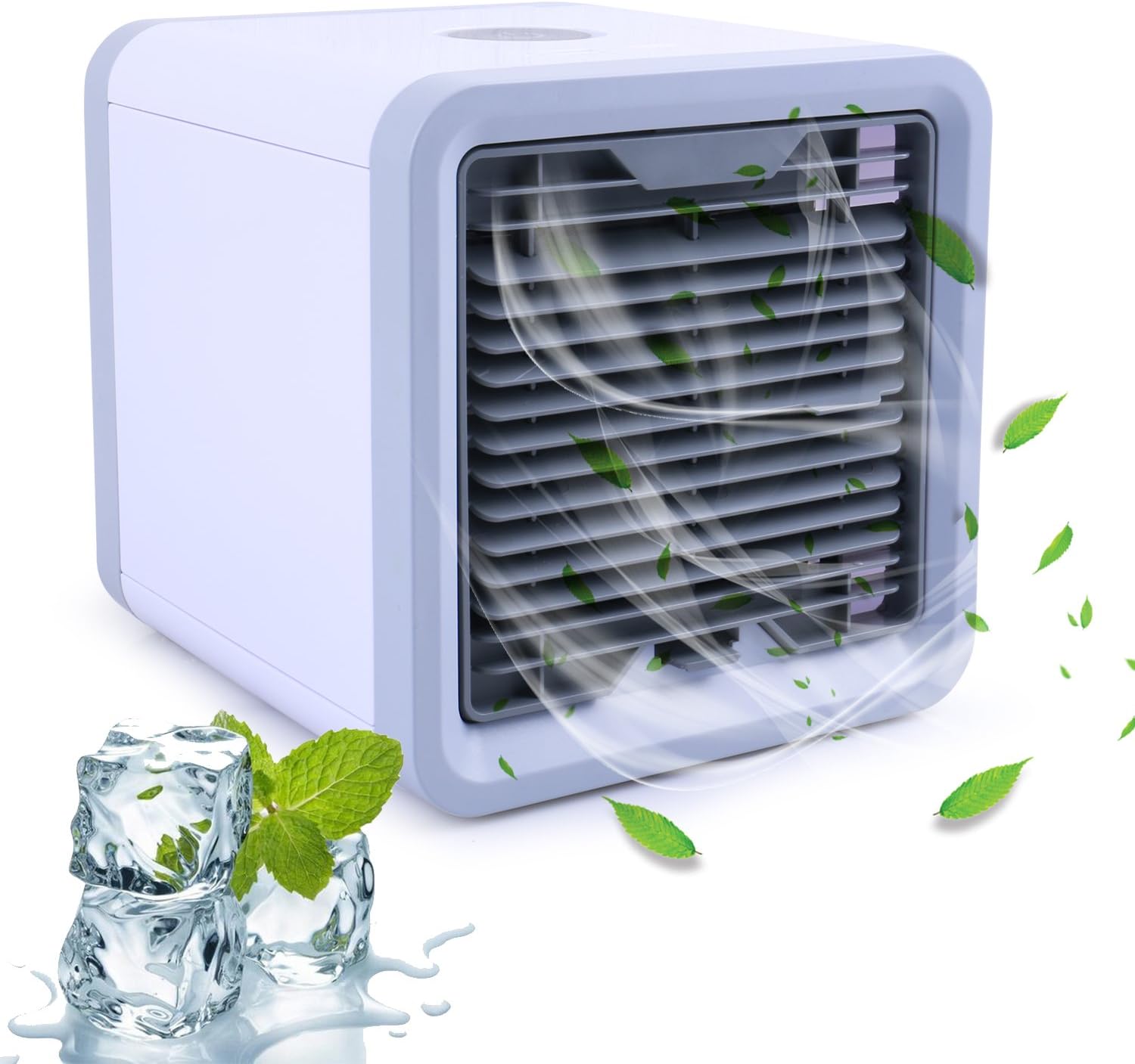 Jukkarri Air Cooler,3-in-1 Portable Mini Air Cooler, Humidifier & Purifier with 7 Colors LED Lights