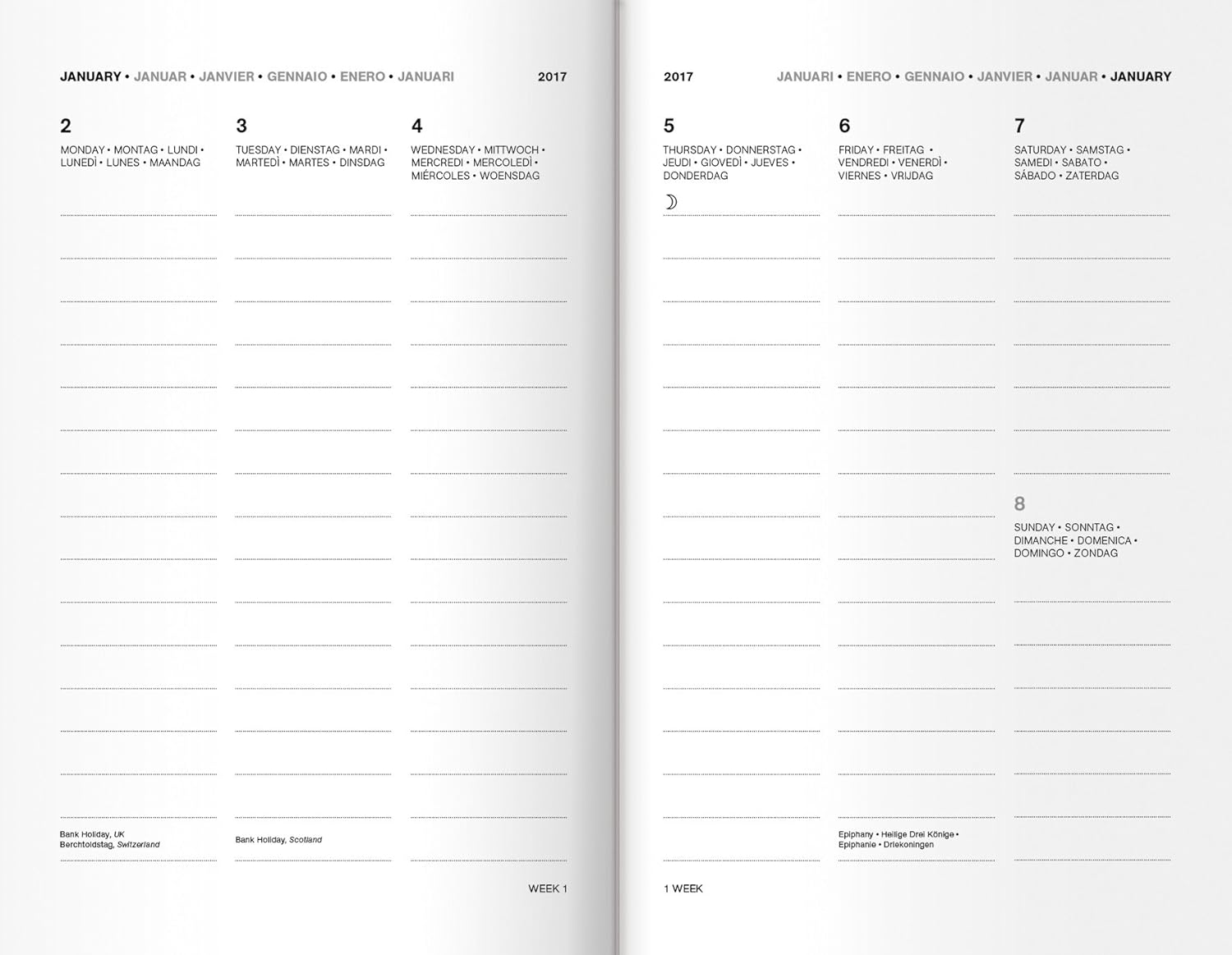 Teneues herringbone softtouch agenda motif 3d 9 x 14 cm blanc