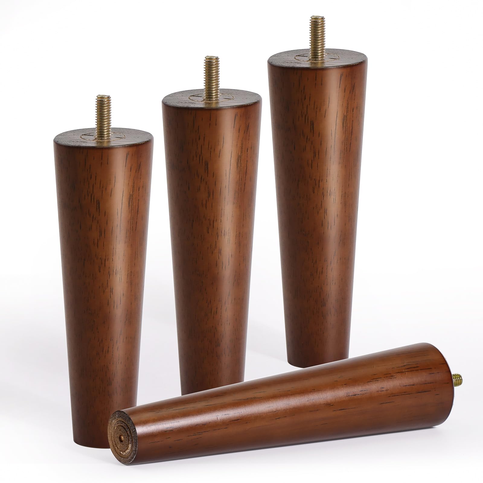 Photo 1 of Solid Wood Furniture Legs 8-Inch, Brown Retro Texture Sofa Replacement Wooden Legs Set of 4 for Sofa Feet Cabinet Legs Dresser Legs Couch Legs Couch Feets Chair Legs (4-Pack, 8-Inch)