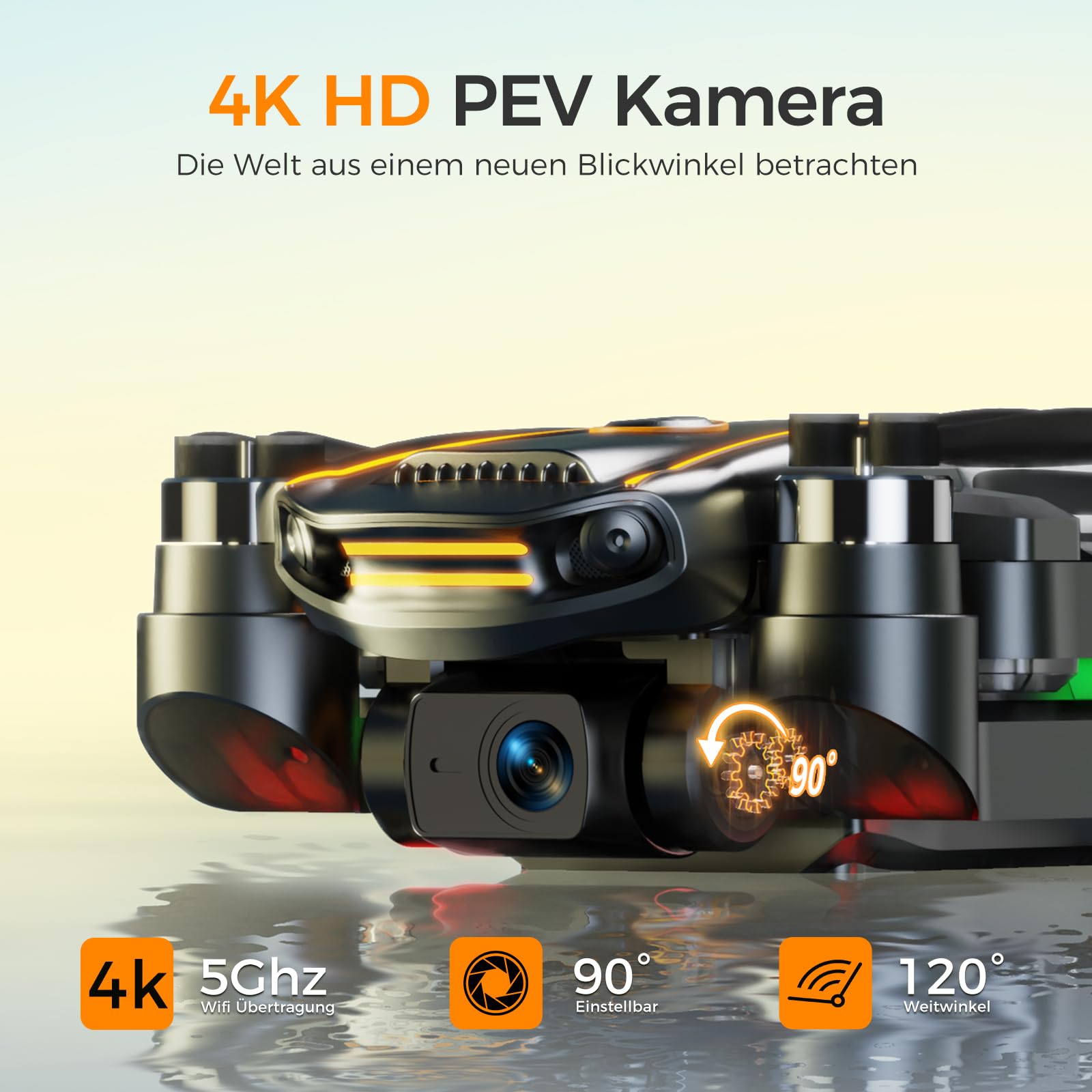 GPS Drohne mit kamera 4K für Erwachsene und Kinder (Bildschirmfernsteuerung)Drone die dir folgt,Zwei Intelligente Akkus,2 Stück Batterien Lange Flugzeit,Auto Rückkehr,Bürstenloser Motor,Unter 249g,C0 4
