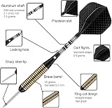 Sanfeng 27g Steel Tip Darts Set Brass Barrel Black Shafts 9 Flights O-Rings Tool view 2