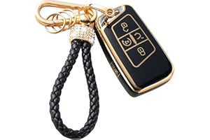 Gematay for VW Volkswagen Key Fob Cover with Keychain Lanyard, Soft TPU Key Fob Protector Shell Compatible with Volkswagen Tiguan Atlas Jetta Passat Golf Alltrack Smart Key Case