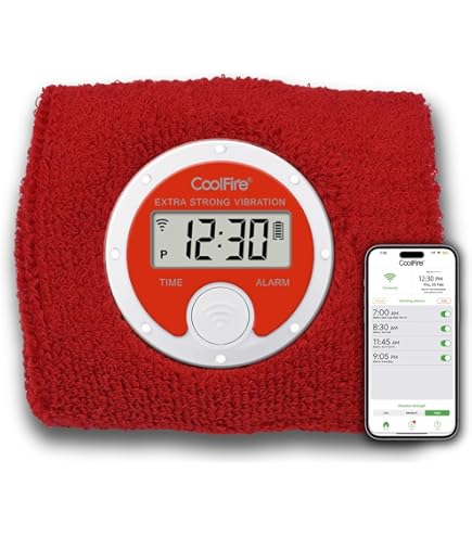 Amazon.com: Coolfire Vibrating Alarm Clock Wristband, Silent Wake-Up Watch  for Heavy Sleepers, Won't Disturb Partner, Couples/Roommates, Deaf/Hearing  Impaired, 4 Alarms, Bluetooth App, Rechargeable (Purple) : Home & Kitchen