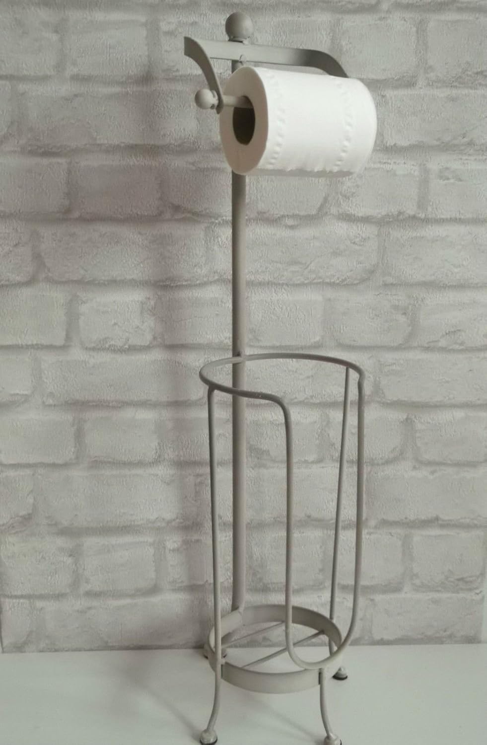 French Vintage Industrial Style FREE STANDING TOILET ROLL HOLDER AND