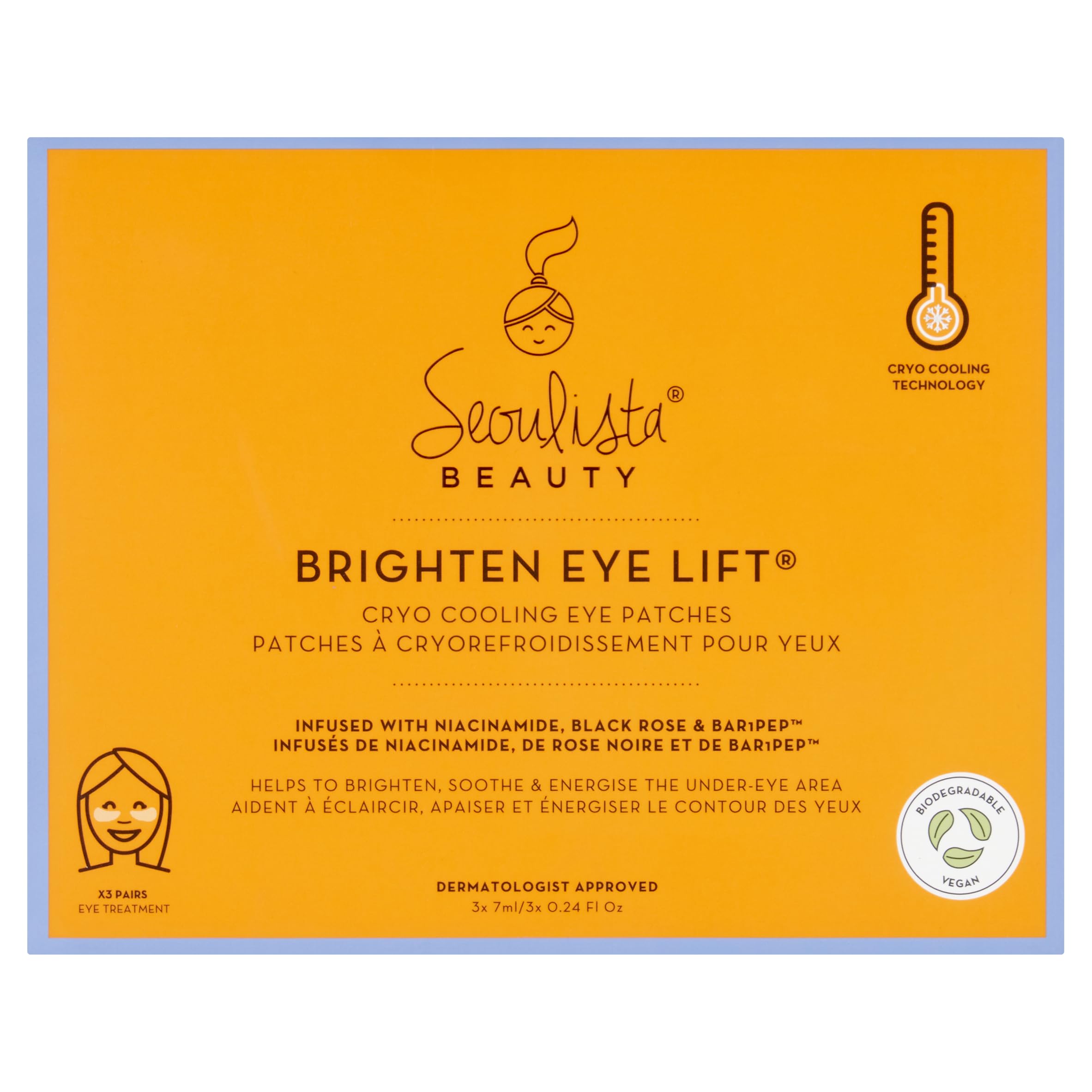 SEOULISTA Eye Lift Brighten Cryo Cooling Eye Patches 7ml- 3 Pack