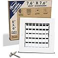 6" x 6" Duct Hole [7.6" x 7.6" Face] Aluminum Single Deflection Adjustable Air Supply Register with Multi-Shutter Damper - High Airflow - HVAC Wall Vent Cover