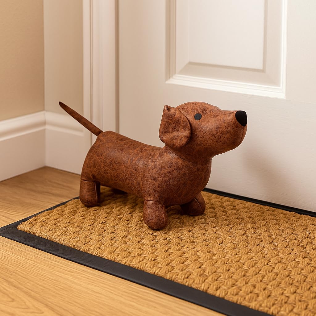 Marco Paul Novelty Sausage Dog Animal Doorstop Weighted Door Stopper Wedge Home Décor Gift Heavy Duty Interior Doorstop Fabric Stuffed Animal Door Stopper Floor Decorative