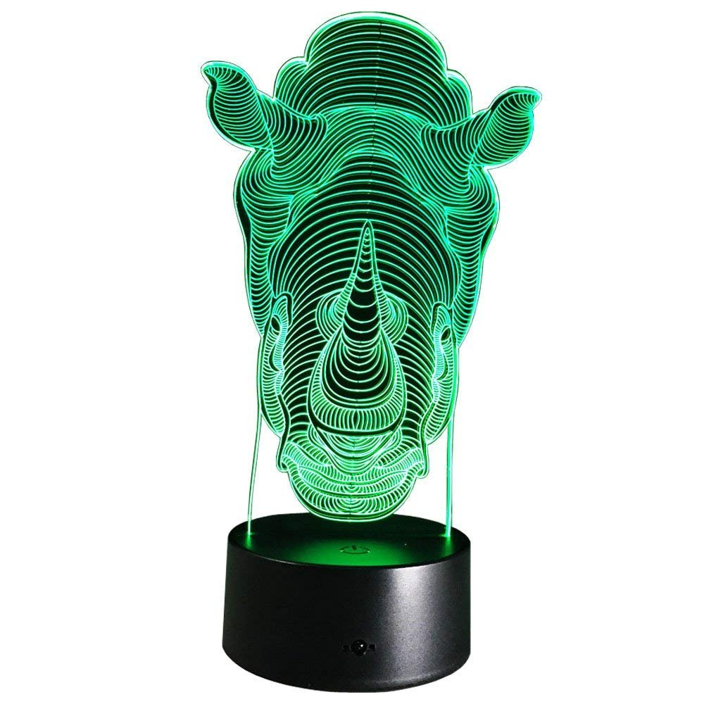 3D Rhinoceros Night Light Illusion Lamp 7
