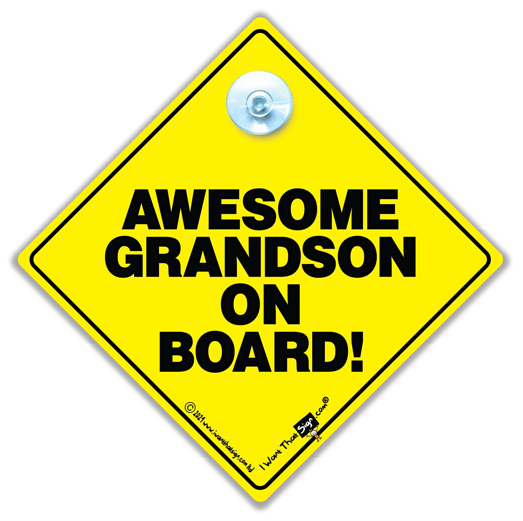 Awesome Grandson On Board Car Sign, Baby on board Sign