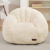 MAXYOYO Bean Bag Chair for Kids, Shell Shaped Bean Bag Couch for Boys and Girls, Toddler Chair Bean Bag Sofa for Playroom, Nursery Room, Beige