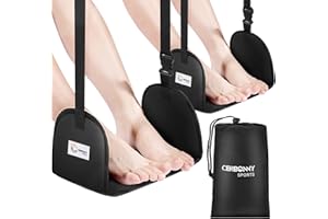 CERBONNY 2-Pack Airplane Foot Rest - Portable and Adjustable Airplane Foot Hammock for Plane Travel to Relaxing Your Feet - Office Footrests