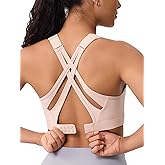 High Impact Sports Bra for Women – High Support Molded Cups, Adjustable Straps & Back Closure, Cross, Workout & Running Bra