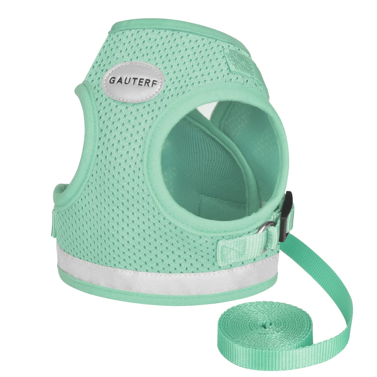 Cat Harnesses and Puppy Harness with Leashes Set, Escape Proof Cat Harness, Adjustable Reflective Soft Mesh Vest Fit Puppy Kitten Rabbit Ferrets's Outdoor Harness