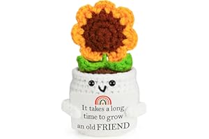 MBL Friend Birthday Gifts for Women - Funny Cute Crochet Sunflower Thanksgiving Friendsgiving Christmas Stocking Stuffers Xmas Long Distance Friendship Gifts for Female Best Friends Bestie BFF Sister