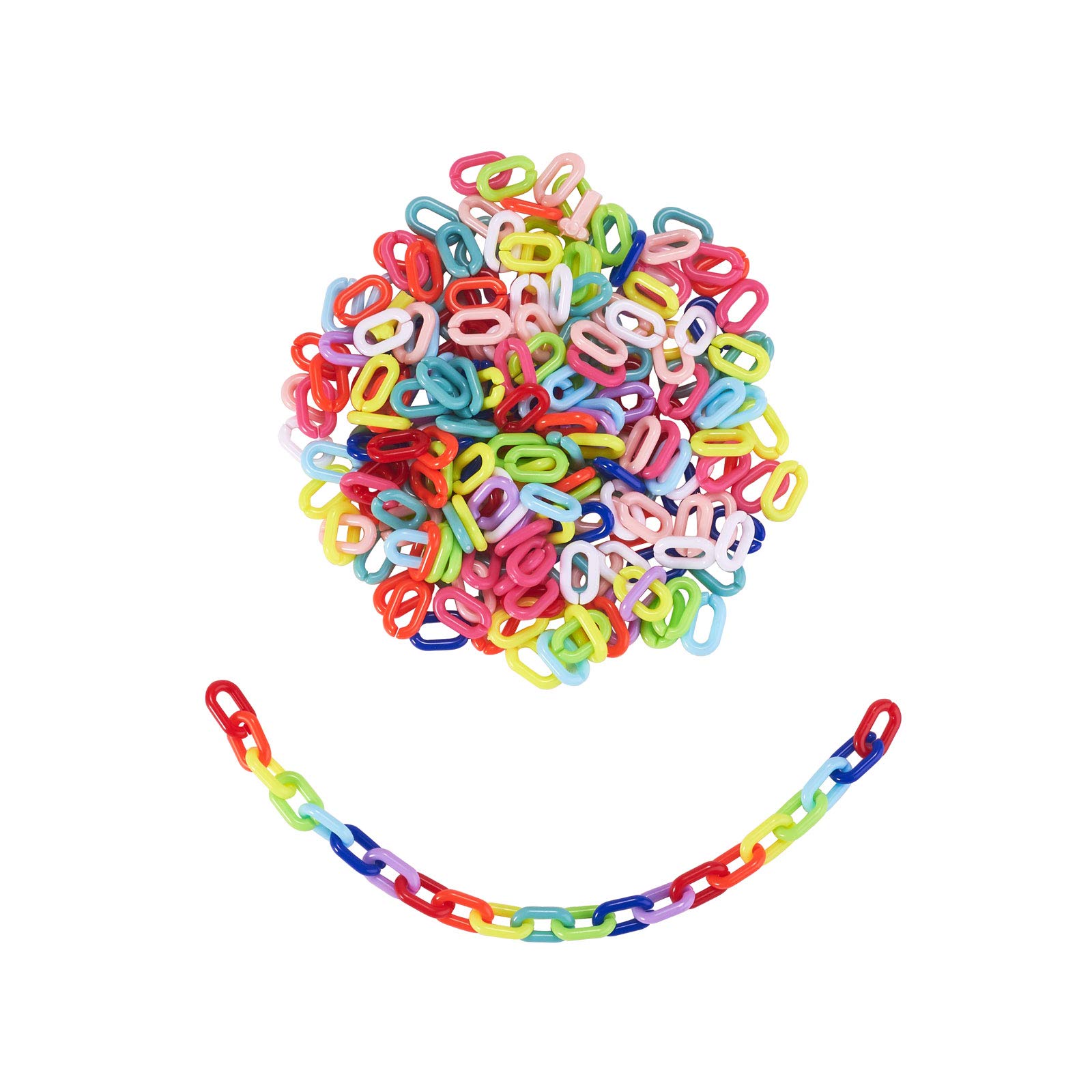 Airssory 2150 Pcs Acrylic Small Cable Chains Linking Rings Plastic Quick Link Connectors for Jewelry Making Children Pet Learning Toy Belt Hair Ornament - 15x9mm
