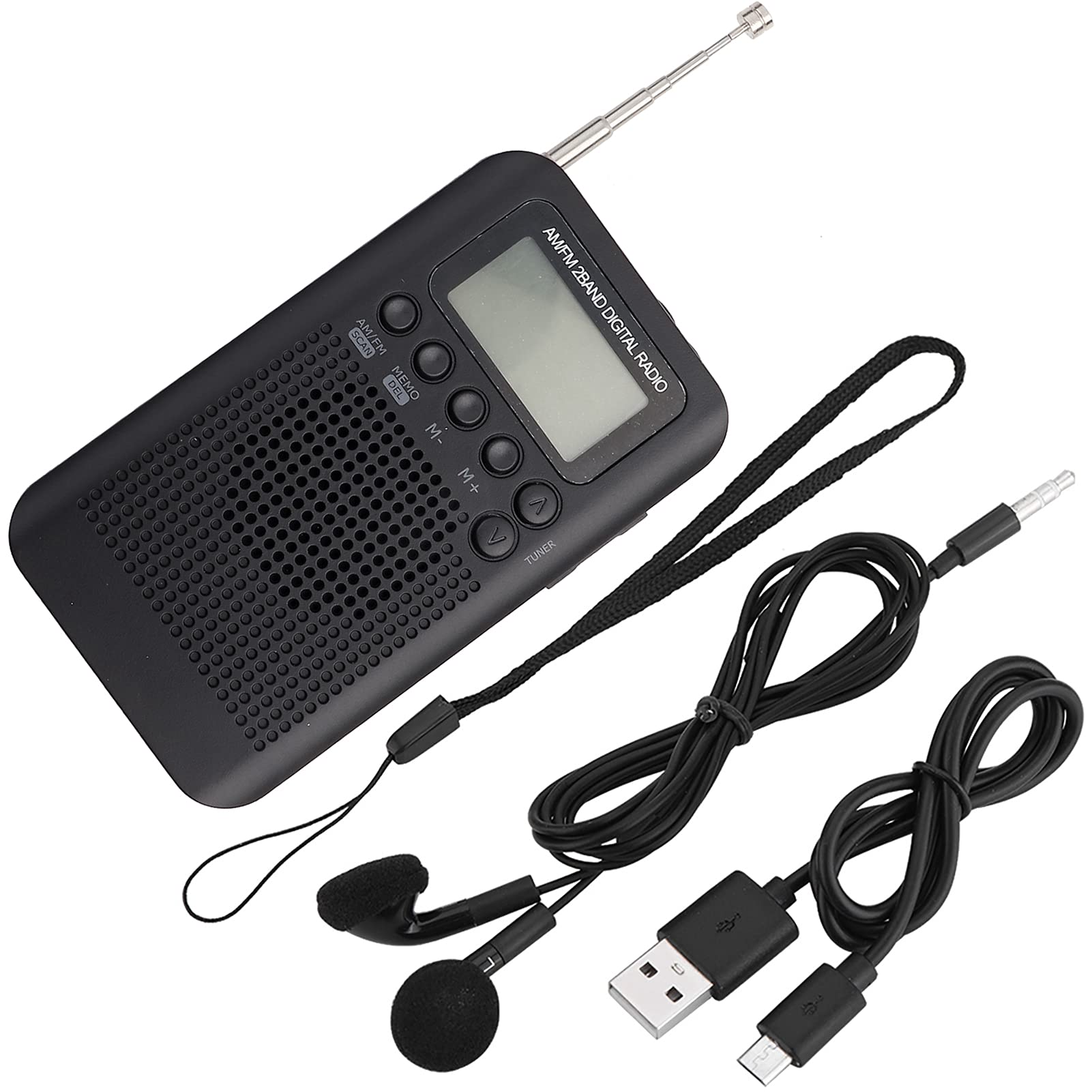 Vikye Portable Radio AM FM, Mini Radio High Sensitivity AM FM 2 Band, with LCD Display, 3.5 MM Headphone Jack, FM Stereo Radio
