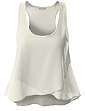 Doublju Sleeveless Layered Flare Chiffon Tank