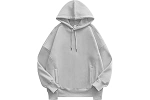 Caracilia Womens Hoodies Oversized Sweatshirt Fleece Drop Shoulder Sweater Long Sleeve Loose Cute Winter Pullover Top Clothes