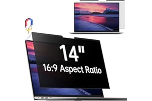Magnetic Laptop Privacy Screen Protector 14 inch for 16:9 Computer Monitor, 14" Removable Anti Glare Blue Light Privacy Filte