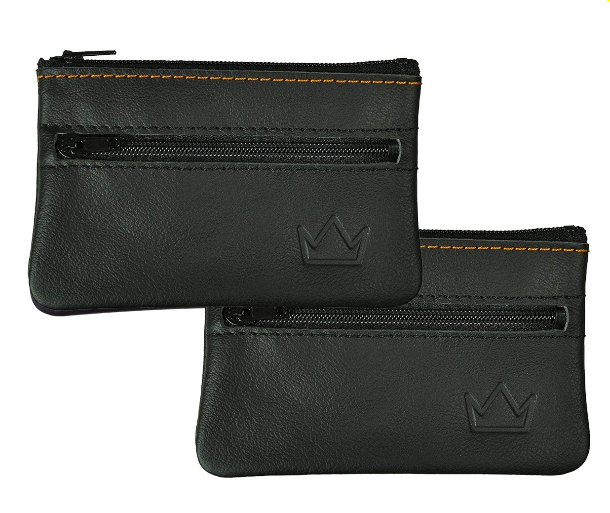 Lederprinz® Key case 2 compartments, handmade in Germany, genuine leather, nappa leather, key bag for men and women, Black - Double pack (15% discount) (Black) - LP017