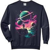 Astronaut Outer Space Galaxy Universe Planet Saturn Science Comfort Colors Adult Sweatshirt