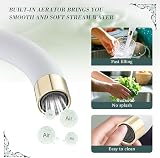 Hapilife White Kitchen Taps Mixer Single Lever Monoblock 360° Spout Gold view 6
