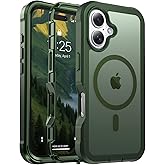 jaroco Magnetic for iPhone 16 Case, [Compatible with MagSafe][Military Grade Drop Protection][Heavy Duty Protection][Non-Slip][Shockproof] 2-Layer Durable Bumper Phone Case 6.1''-Army Green
