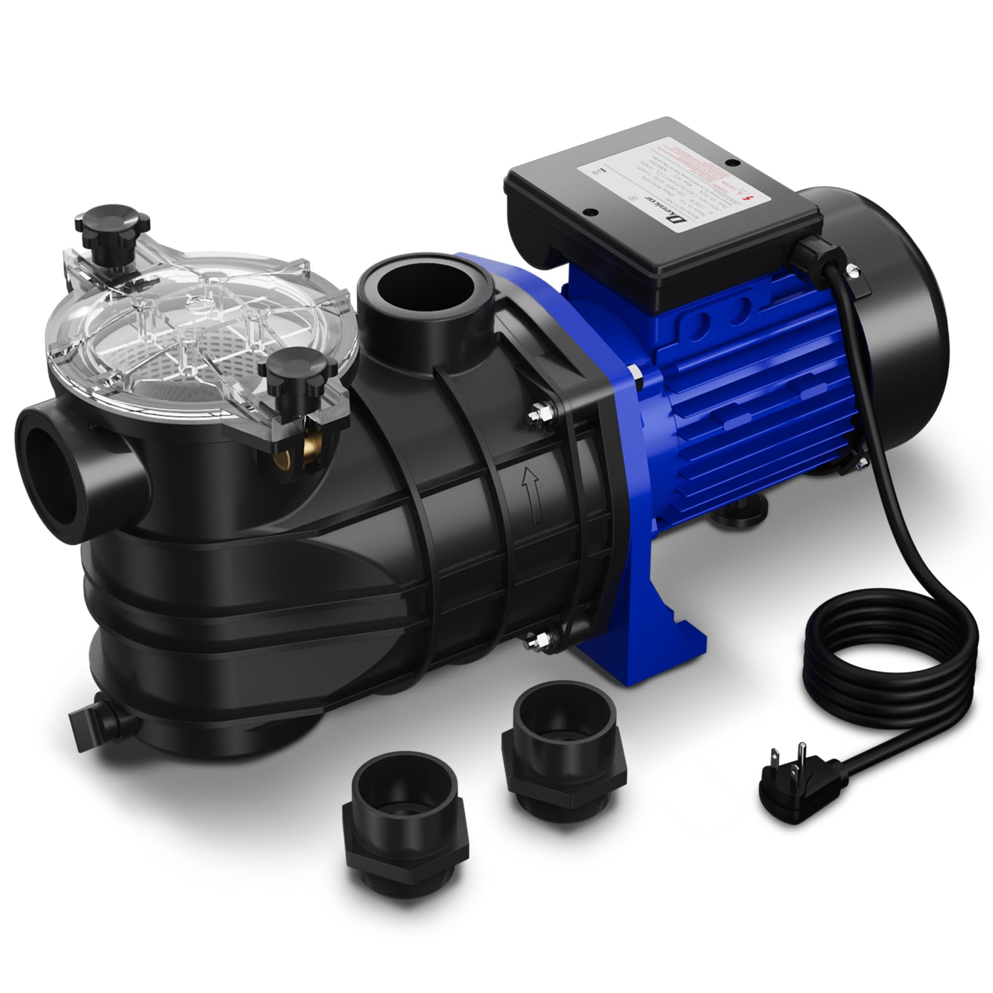 Photo 1 of 2HP In/Above Ground Pool Pump, 230V 8950GPH Pool Pump Single Speed, Powerful Self Primming Swimming Pool Pumps with Filter Basket
