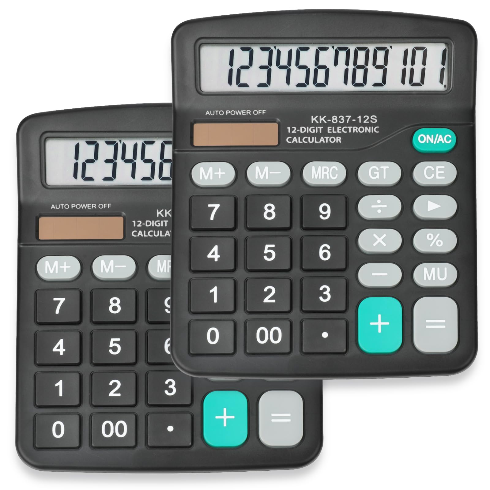 Photo 1 of 2 Pack Calculator Bulk, 12 Digits Calculators Desktop with Large LCD Display and Sensitive Butto, Solar and Battery Dual Power, Desk Calculator