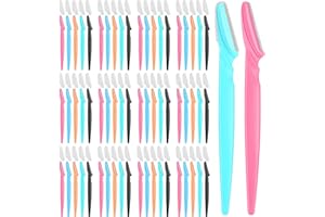 Phyyixs 100 Pcs Eyebrow and Face Razors for Women and Men, Multi-Color Facial Shavers with Protective Covers, Safe for Beginners