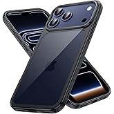 JETech Case for iPhone 17 Pro 6.3-Inch, Non-Yellowing Shockproof Phone Bumper Cover, Anti-Scratch Clear Back (Black)