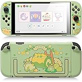 GeekShare Protective Case Compatible with Switch 2, Hard PC Slim Dockable Shell Cover Designed for Switch 2 Game Console and Joystick Controllers - Matcha Froggy