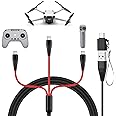 Charger for DJI Mini 4 Pro, Mini 3 Pro, Mavic 3, Air 2S, Avata Drone, 3-in-1 3A Fast Charging Cable USB C Cord with Adapter for DJI FPV Remote Controller Motion Controller Battery Accessories, 4ft