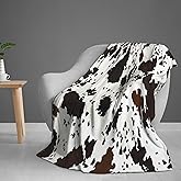 AMORVITA Cow Throw Blanket for Couch Bed Sofa Chair Living Room, Cow Print Blanket Flannel Fleece Soft Cozy Lightweight Breathable Fluffy Durable Gifts for Men Women Girls Boys 50 x 60 Inch