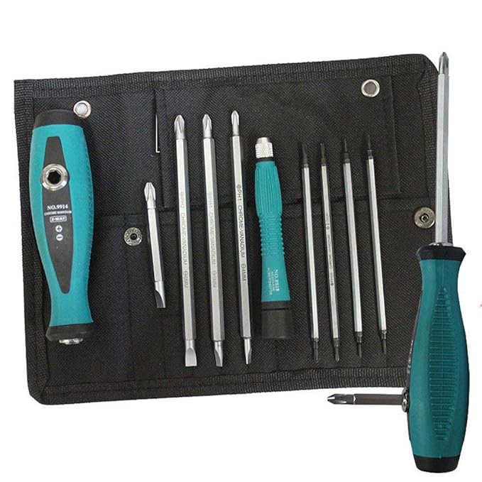 Schraubendreher-Set, 4EVERHOPE 10pcs / Set Multifunktions CR-V magnetische Schlitz Stern Schraubendreher Set Doppelkopf Schra