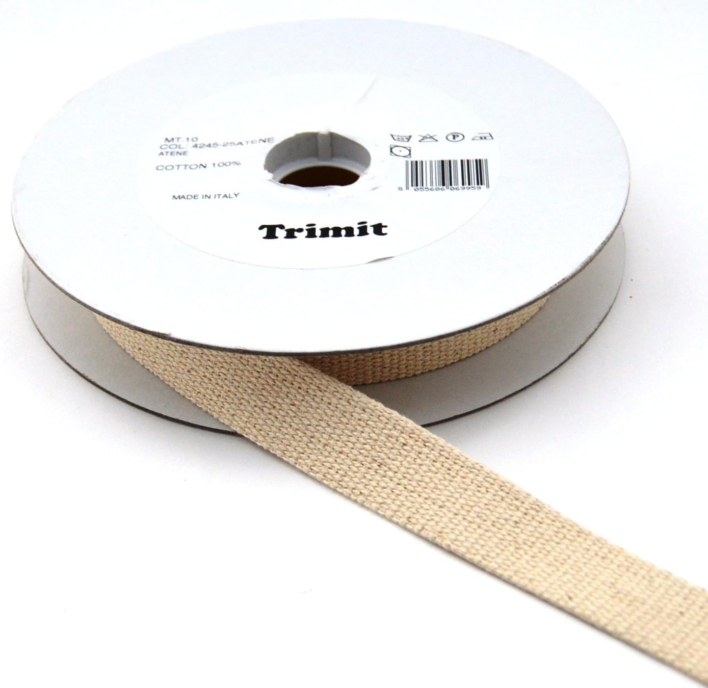 Inastri Trimz Heavy Weight 100% Cotton Webbing Tape, Natural, 25mm - Image 4