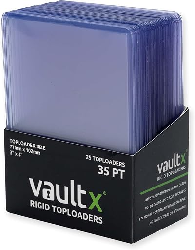 Vault X 35pt Toploaders 25 Pack Trading Card Holders Hard Sleeves Clear