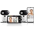 Motorola PIP1510 - Dual 5" Screen Camera & Video Baby Monitor W/App Connectivity, Two-Way Audio & 1000ft Range - Split Screen Viewing, Remote Pan-Tilt-Zoom, Room Temp, & Lullabies