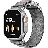 Aulumu C03 Snap Functional Titanium Buckle for Apple Watch Ultra (3/2/1) Nylon Band | Luxury Embossed Texture Knit | Quick-release Design | iWatch Bands for 49/46/45/44MM