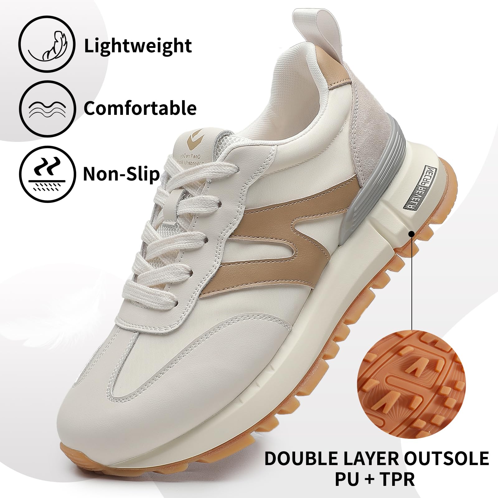 somiliss Sneakers for Women Genuine Leather Suede Patchwork Casual Lace Up Non-Slip Walking Shoes Comfortable Tennis Running Shoes Womens Fashion Sneakers