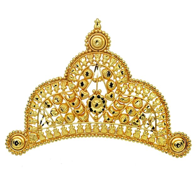 Buy Srijacollections Golden Crown Tiara Mukut for Bengali Indian Women