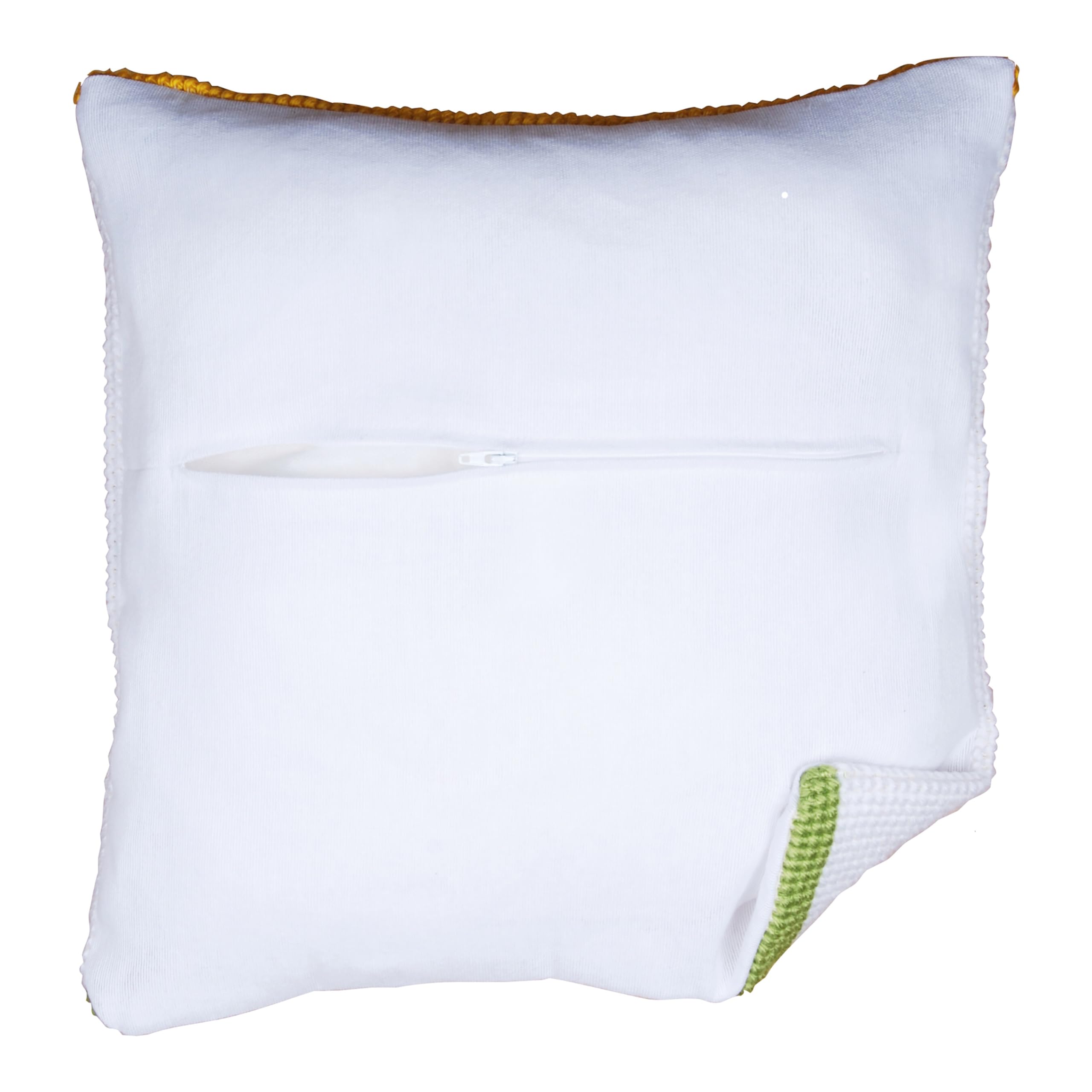 Thea Gouverneur Cushion Back Kit with Zipper - White - for Any 16x16 Inch (40x40cm) Cushion- Cross Stitch Creations - Embroidery - Embroidery Kit for Adults - 23.5904
