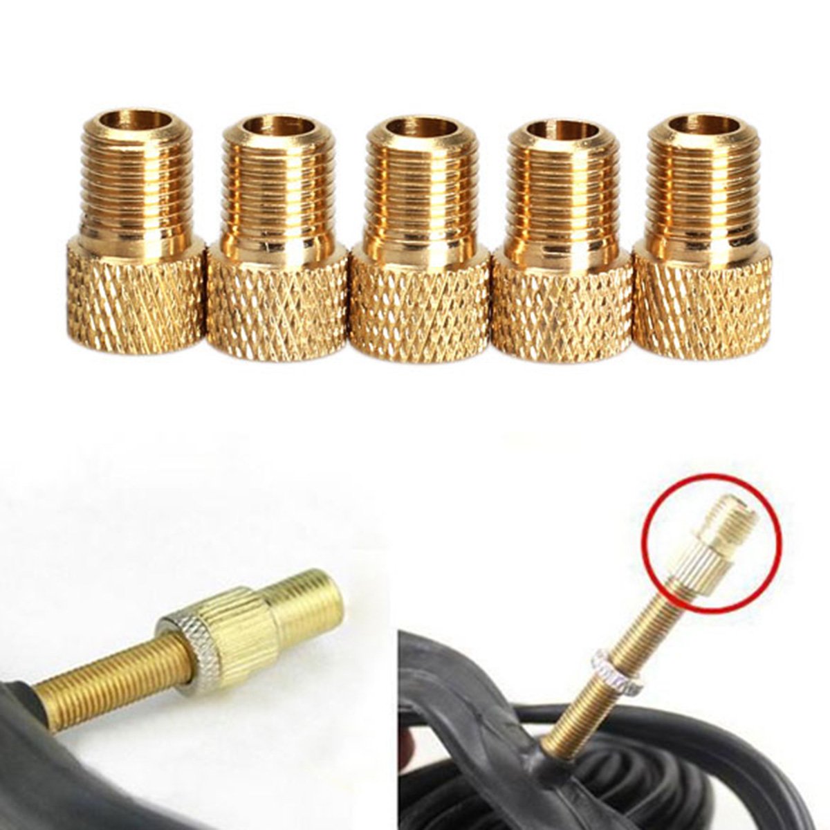 VORCOOL 10pcs Bicycle Tire Pump Converter Car Valve Adapter Bicycle