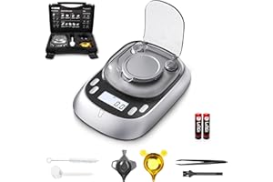 Fuzion UFO-1500 Reloading Scale, 0.1 gn Readability Powder Scale, Grain Scale, Precision Digital Reloading Kit with 7 Weighin