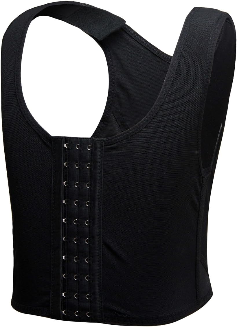 Lesbian Breathable Super Flat Les Compression 3 Rows Central Clasp Chest Binders