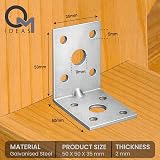 OMIDEAS 10x Galvanised Angle Brackets 50x50x35mm Heavy Duty Corner Joiner view 2