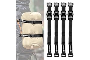 HIKEMAN 4 Pcs Tactical Molle System Backpack Straps and Buckles Set -Adjustable 19.49" Pack Attachment Strap Accessories