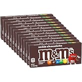 M&amp;M'S Milk Chocolate Candy Movie Theater Candy Box, 3.10 oz, Pack of 12 | Real Milk Chocolate with a Colorful Candy Shell, Resealable Boxes for Movie Night Candy, Parties, Gifts, Baking and Sharing