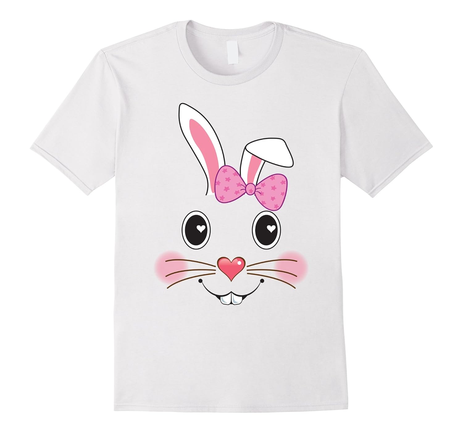 Bunny Face Cute Bow Little Easter Bunny Kids TShirt GirlsTD Teedep